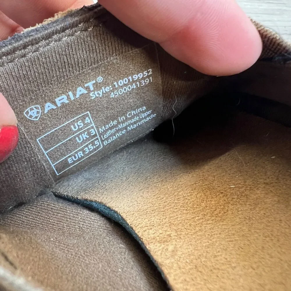 Ariat 10019952 Unisex Kids Brown Leather Slip-On Cruiser Shoes‎ Size 4 EU 35.5